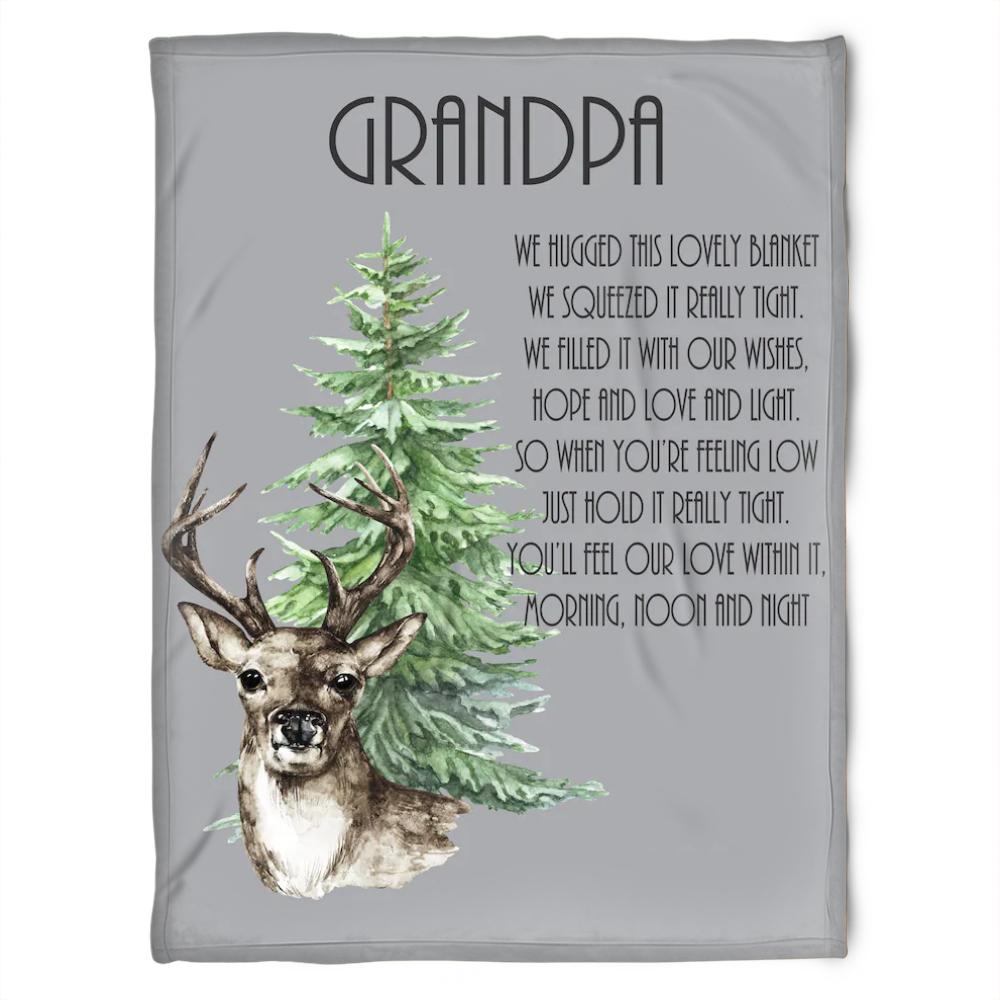 To My Grandpa We Squeezed It Really Tight Fleece Blanket For Grandparents From Granddaughter For Grandson
