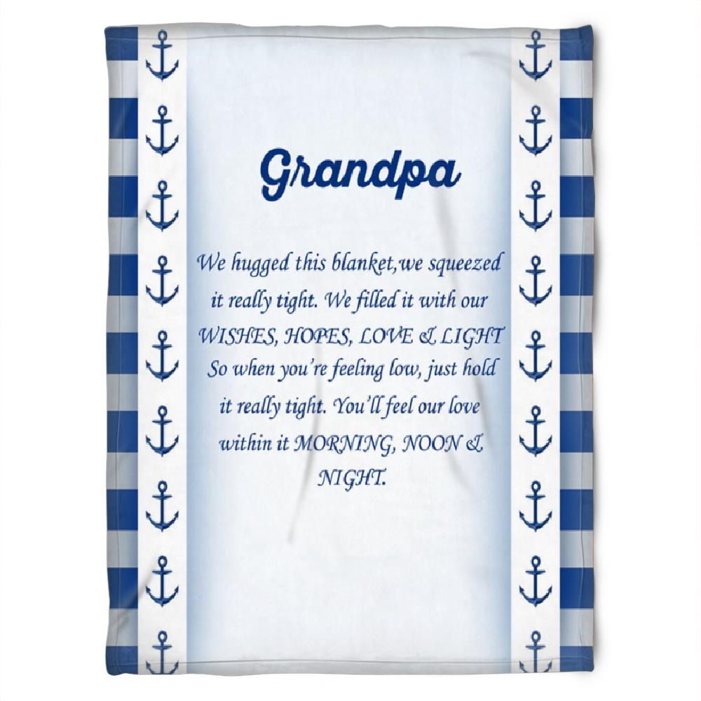 To My Grandpa Wishes Hopes Love And Light Fleece Blanket For Grandparents From Granddaughter For Grandson
