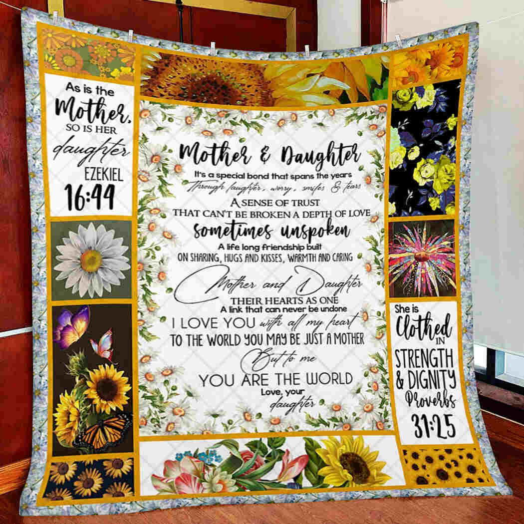 To My Mother &ampamp Daughter It’s A Special Bond That Spans The Year Sunflower Blanket For Daughter Birthday Cozy