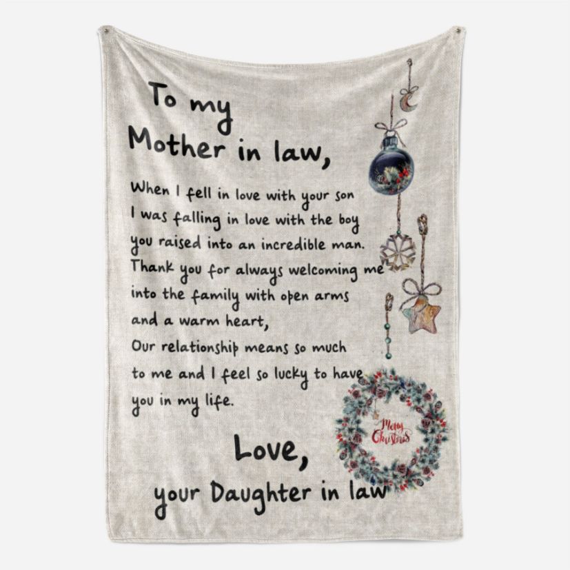 To My Mother In Law I Feel So Lucky Fleece Blanket Quilt Blanket Meaningful Mother’s Day Mother’s Day From Daughter In Law To Mom Home