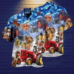 Tractor Dogs Hawaiian Shirt