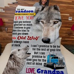 Trucker’s Grandson Premium Fleece Blanket Quilt Blanket