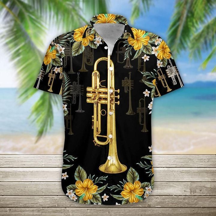 Trumpet Musical Instrument Hawaiian Shirt