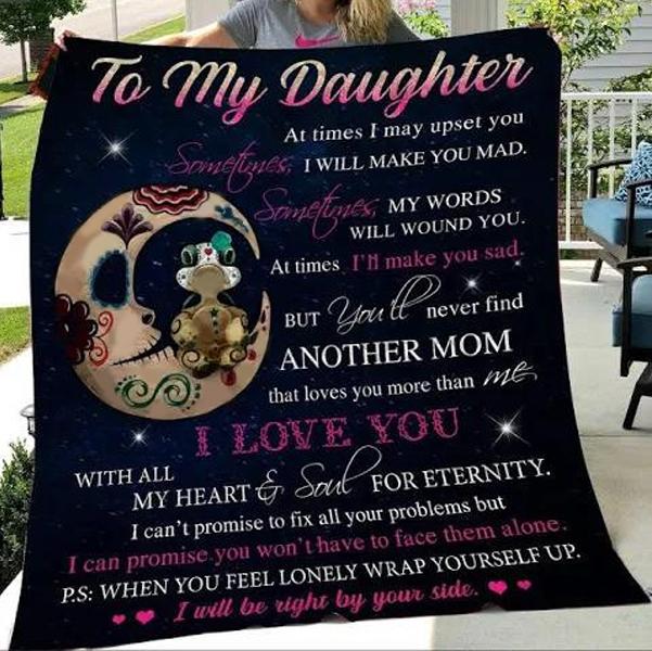 Turtle To My Daughter From Mom Love You With All My Heart And Soul For Eternity Fleece Blanket