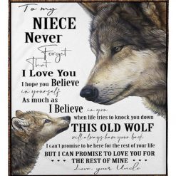 Uncle To Niece Always Have Your Back Wolf Fleece Blanket Quilt Blanket