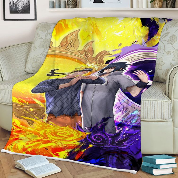 Uzumaki Naruto Uchiha Sasuke Gift, Uzumaki Naruto Uchiha Sasuke Amine Gift For Fan Comfy Sofa Throw Blanket Gift