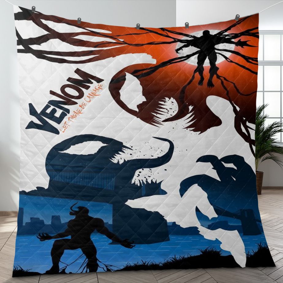 Venom Fan Gift, Venom 2 Let There Be Carnage Quilt Blanket