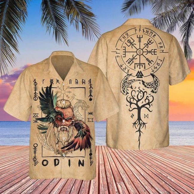 Viking Warrior Print Hawaiian Shirt