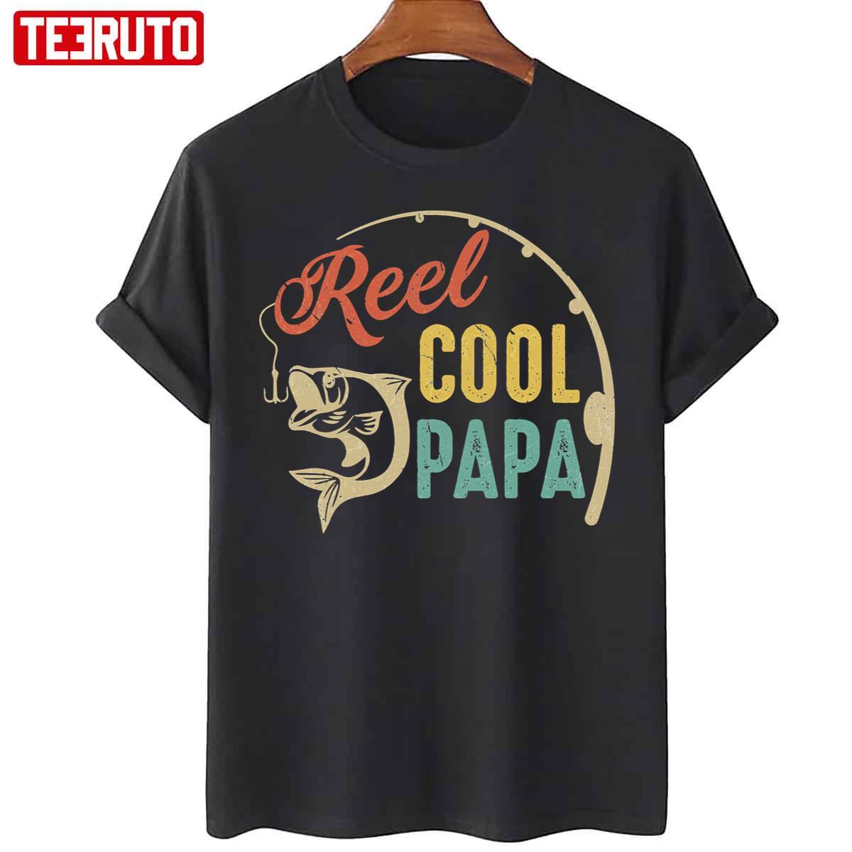 Vintage Reel Cool Papa Graphic Retro Fishing Unisex T-Shirt