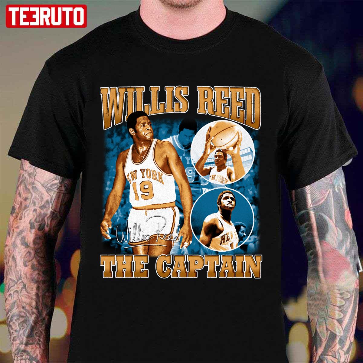Vintage Willis Reed The Captain Basketball Legend Signature Retro 80s 90s Bootleg Rap Style Unisex T-Shirt