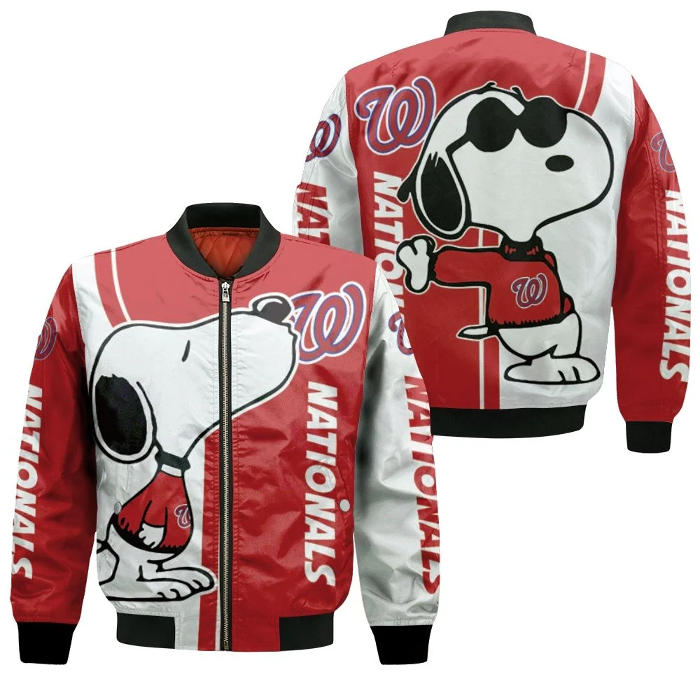 Washington Nationals Snoopy Lover 3d Printed Bomber Jacket