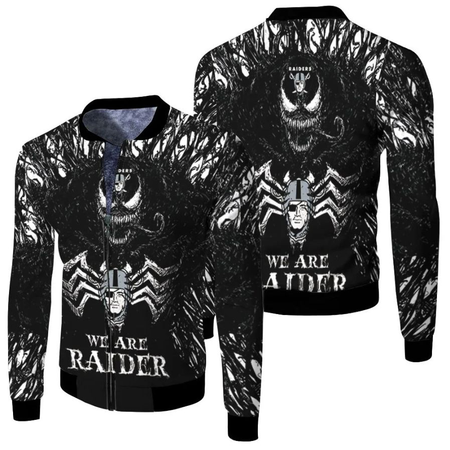 We Are Raiders Venom Oakland Raiders 3ds Jersey Fleece Bomber Jacket