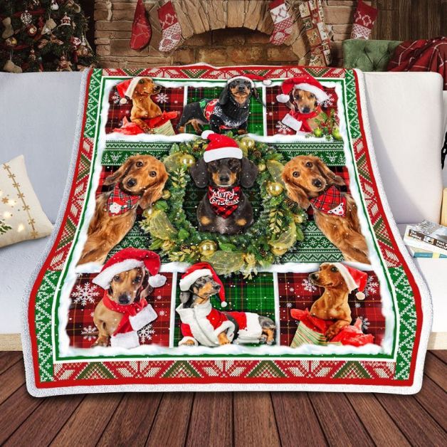 Wiener Dog Christmas Premium Comfy Sofa Throw Blanket