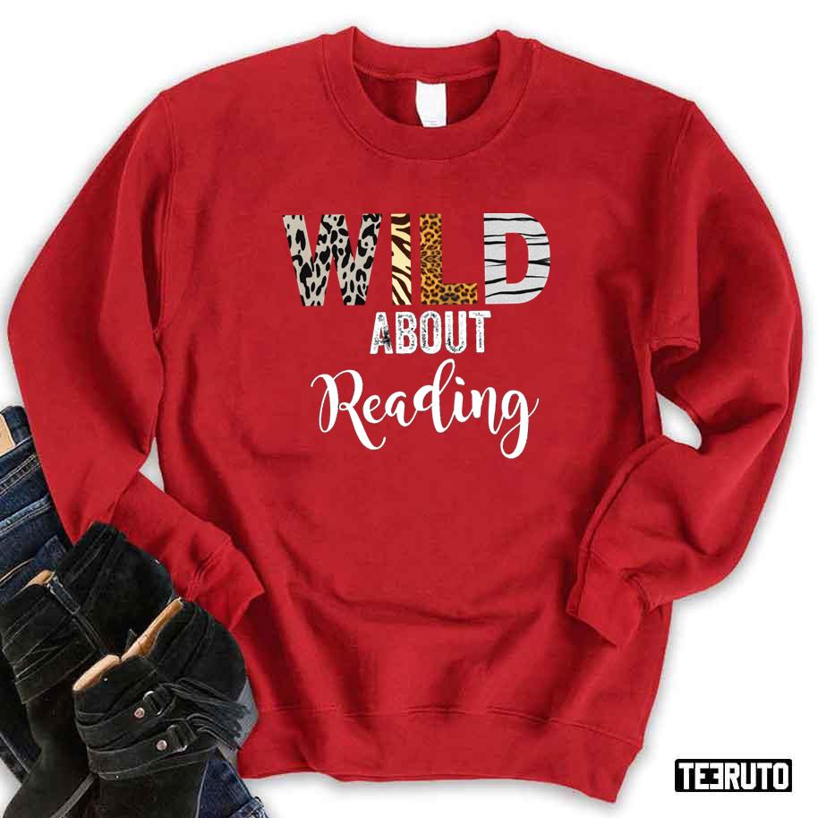 Wild About Reading Bookaholic Bookworm Animal Print Unisex Sweatshirt