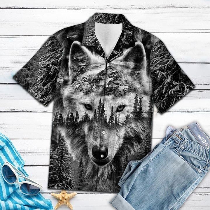 Wolf Animal Lovers Hawaiian Shirt