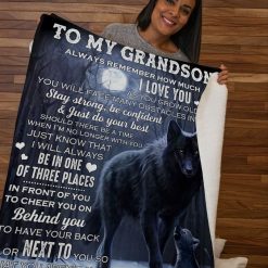 Wolf Remember How Much I Love You Fleece Blanket Quilt Blanket For Grandson