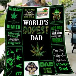 Worlds Dopest Dad Fleece Blanket Quilt Blanket Christmas Birthday New Year Anniversary