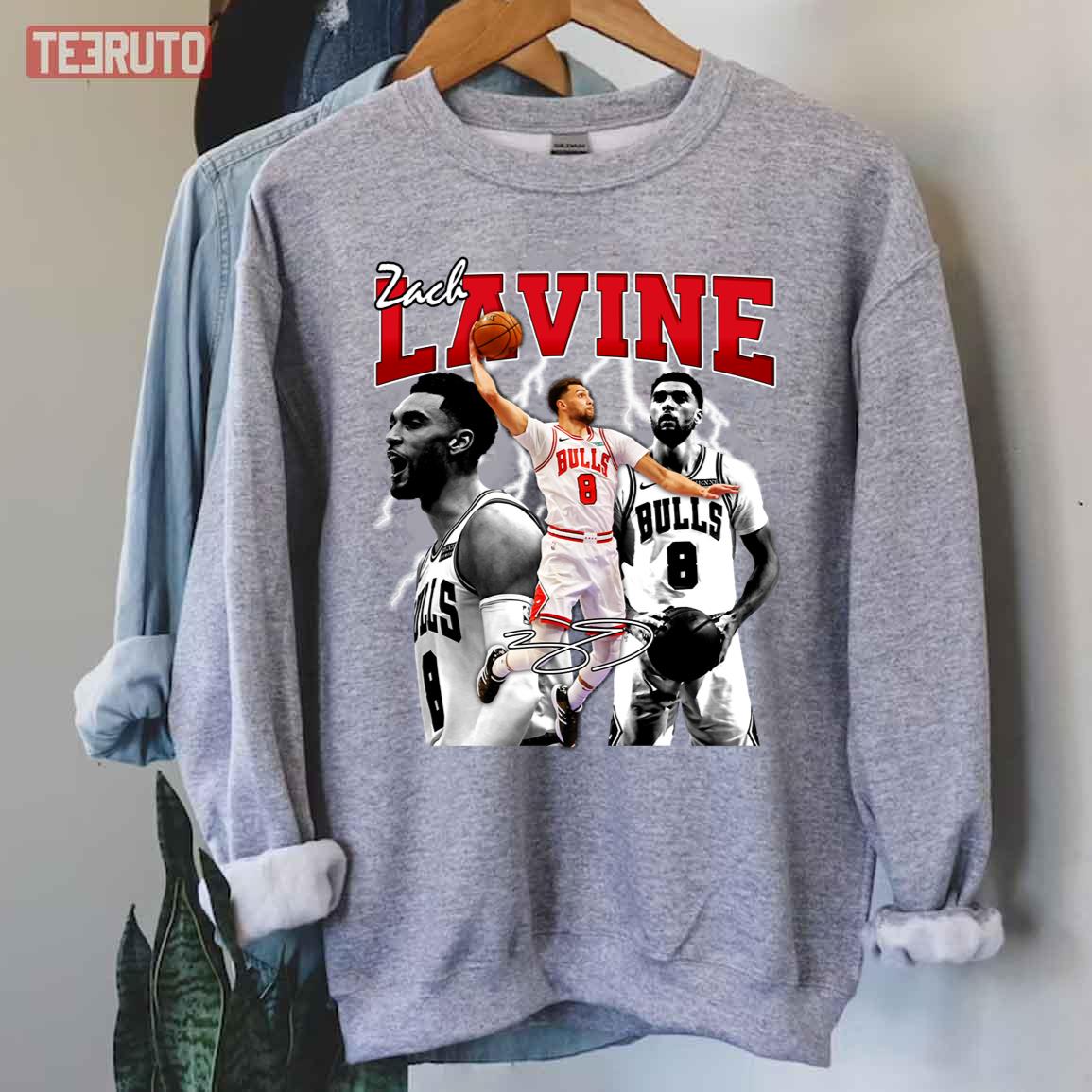 Zach Lavine Chicago Basketball Vintage Retro 80s 90s Bootleg Sweatshirt