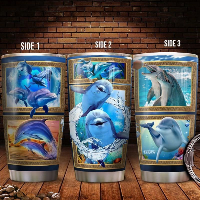 3D Picture Dolphin Stainless Steel Cup Tumbler