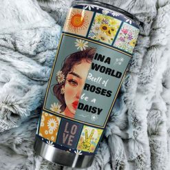 A Daisy Flower Stainless Steel Cup Tumbler