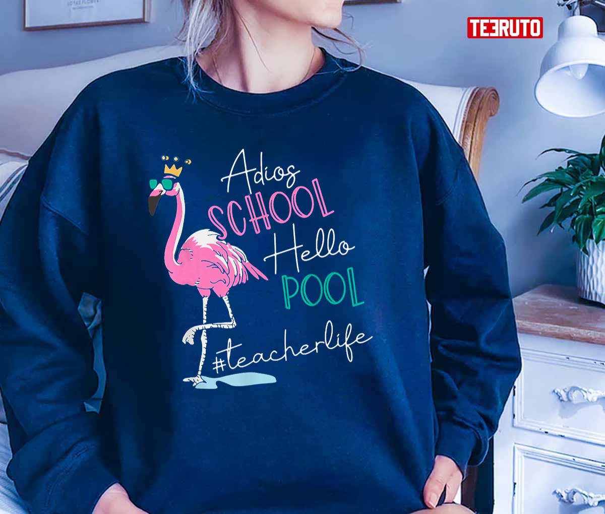 Adios School Hello Pool Flamingo Teacher Teacherlife Unisex T-Shirt