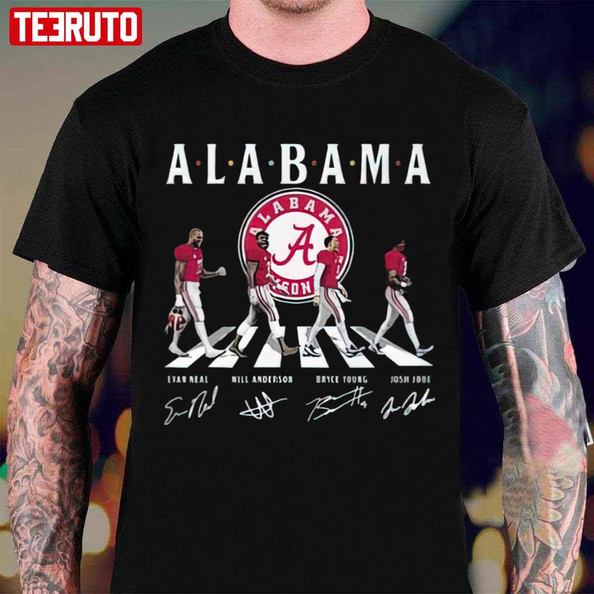 Alabama Crimson Tide Abbey Road Evan Neal Will Anderson Signatures Unisex T-Shirt