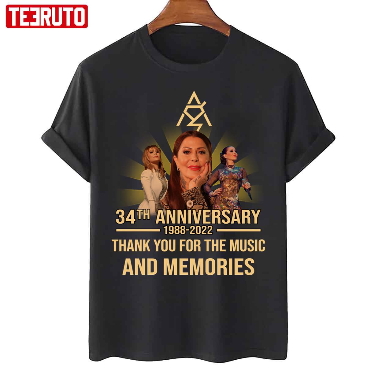 Alejandra Guzmán 34th Anniversary 19882022 Thank You For Memories Signature Unisex T-Shirt