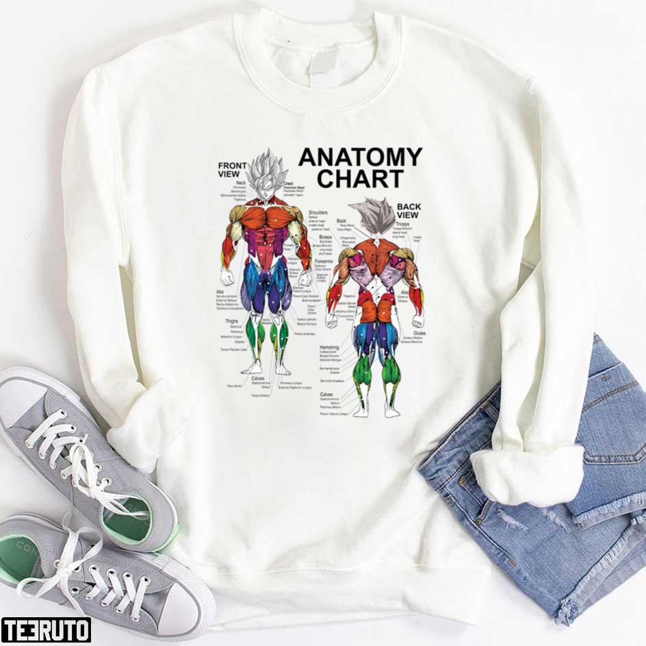 Anatomy Muscle Chart Diagram Anime Saiyan Unisex T-Shirt