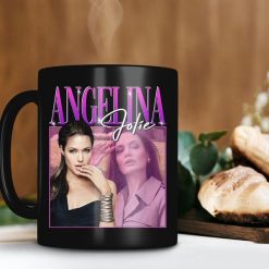 Angelina Jolie Mug Angelina Jolie Pitt Mug Angelina Jolie Lover Gift Actress Premium Sublime Ceramic Coffee Mug Black