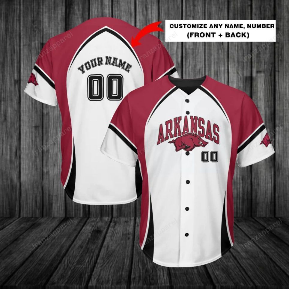 Arkansas Razorbacks Personalized Baseball Jersey 266