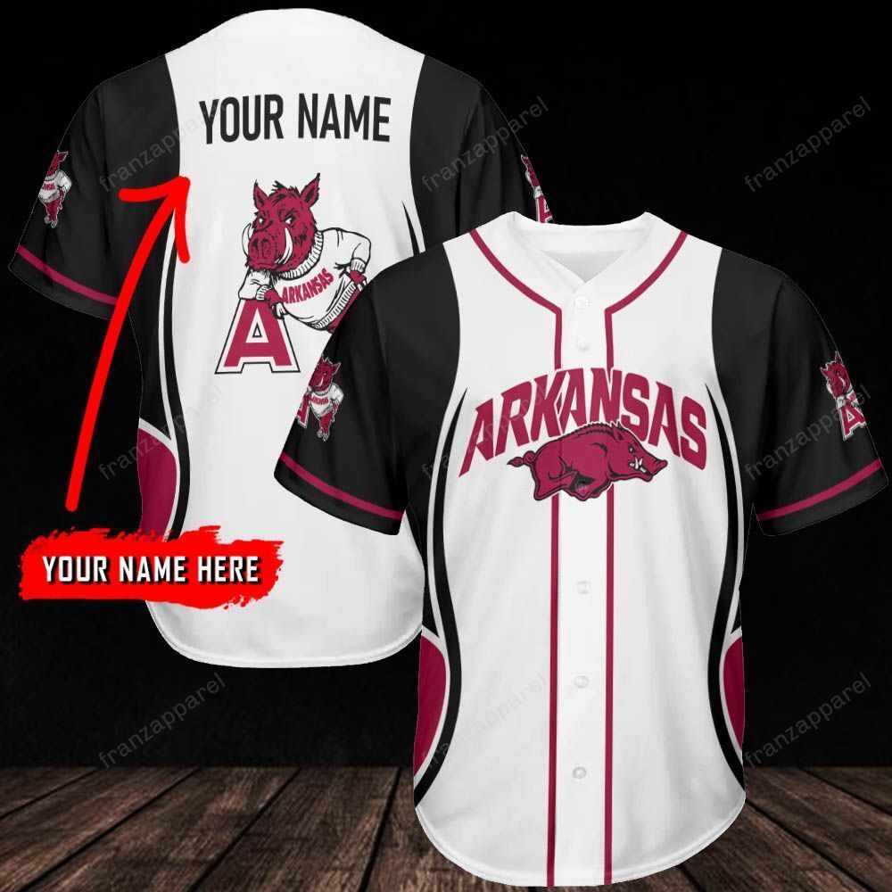 Arkansas Razorbacks Personalized Baseball Jersey 304