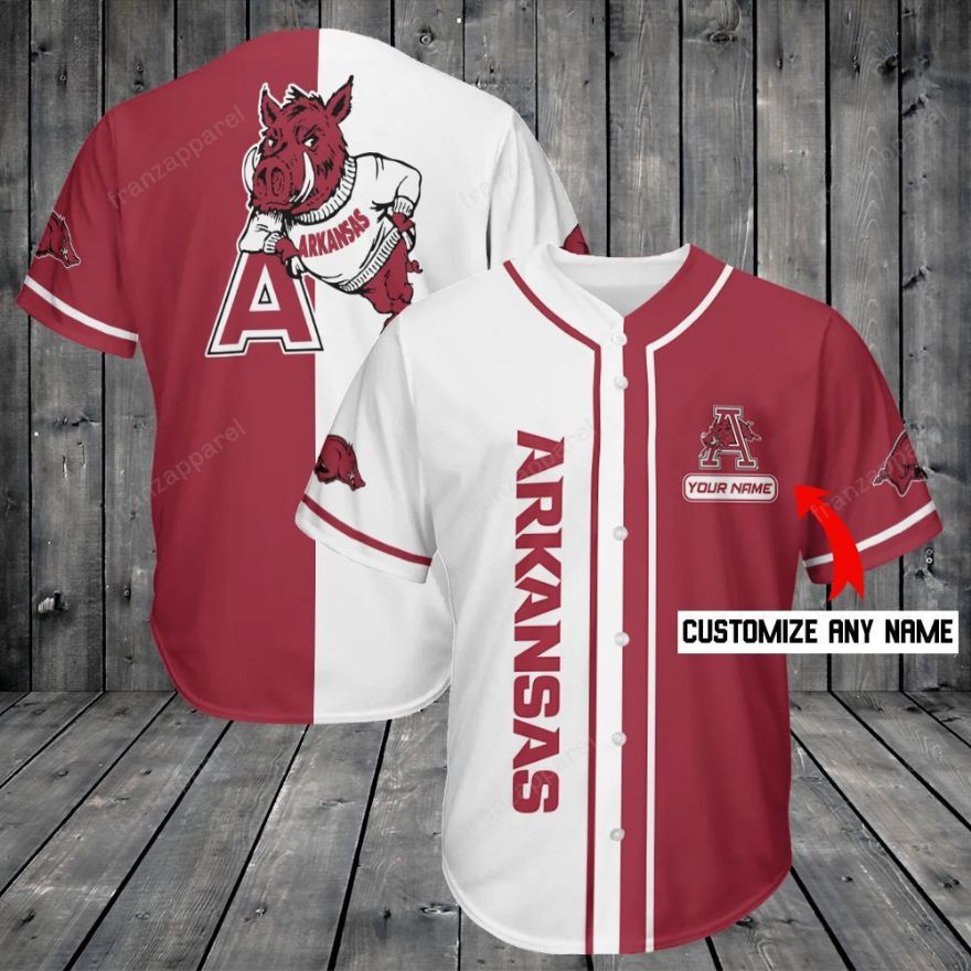 Arkansas Razorbacks Personalized Baseball Jersey Shirt 195