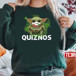 Baby Yoda Mask Quiznos Logo Corona Virus Unisex Sweatshirt