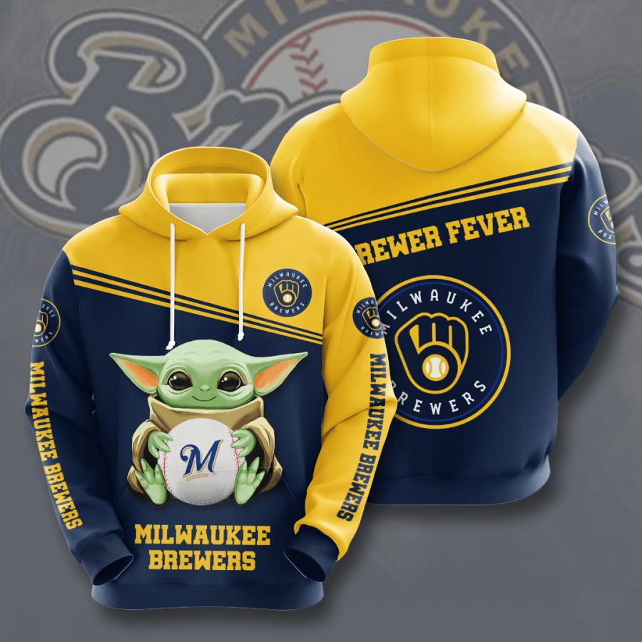 Baby Yoda Milwaukee Brewers 3D Printed Hoodie