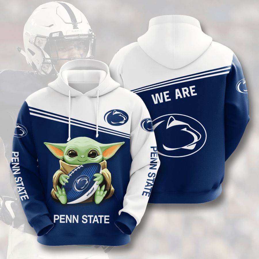 Baby Yoda Penn State Nittany Lions 3D Printed Hoodie