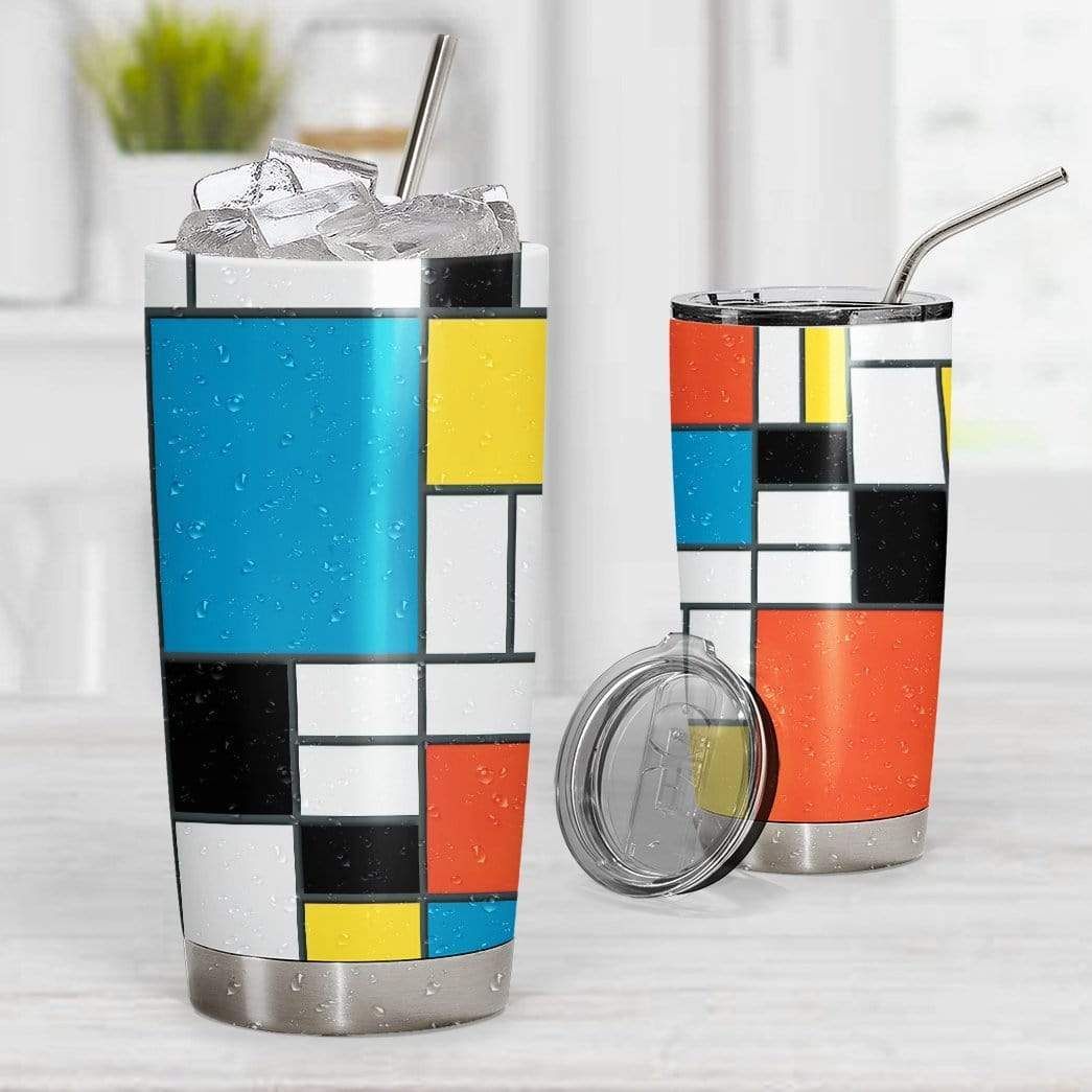 Bauhaus Style Composition Ii In Red Yellow Blue Tumbler