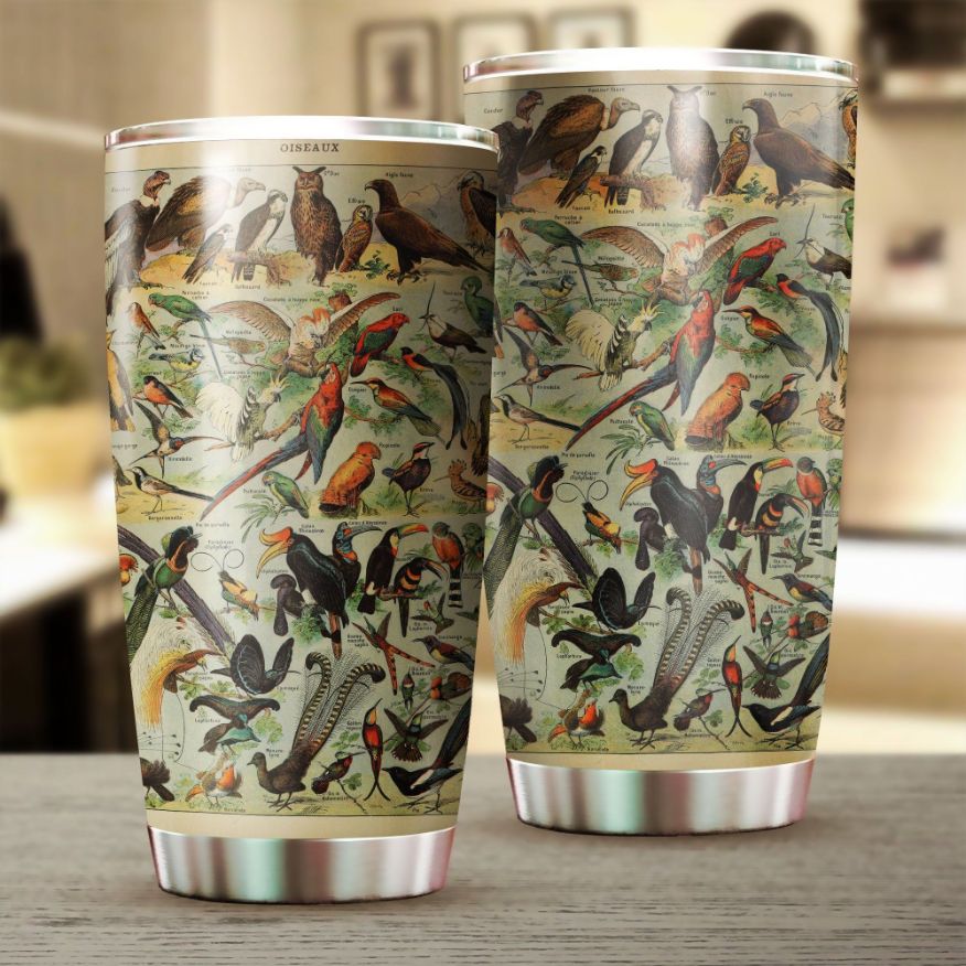 Beautiful Oiseaux Stainless Steel Cup Tumbler