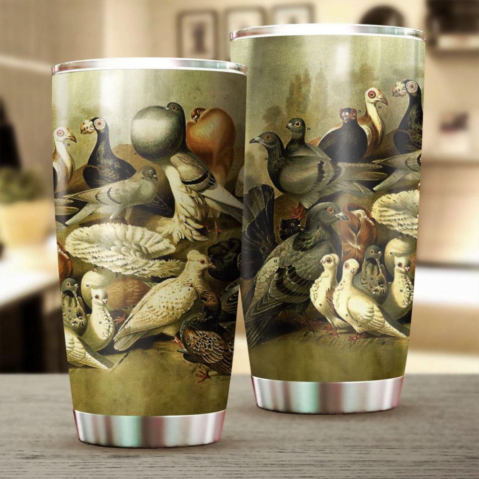 Beautiful Pigeon Stainless Steel Cup Tumbler
