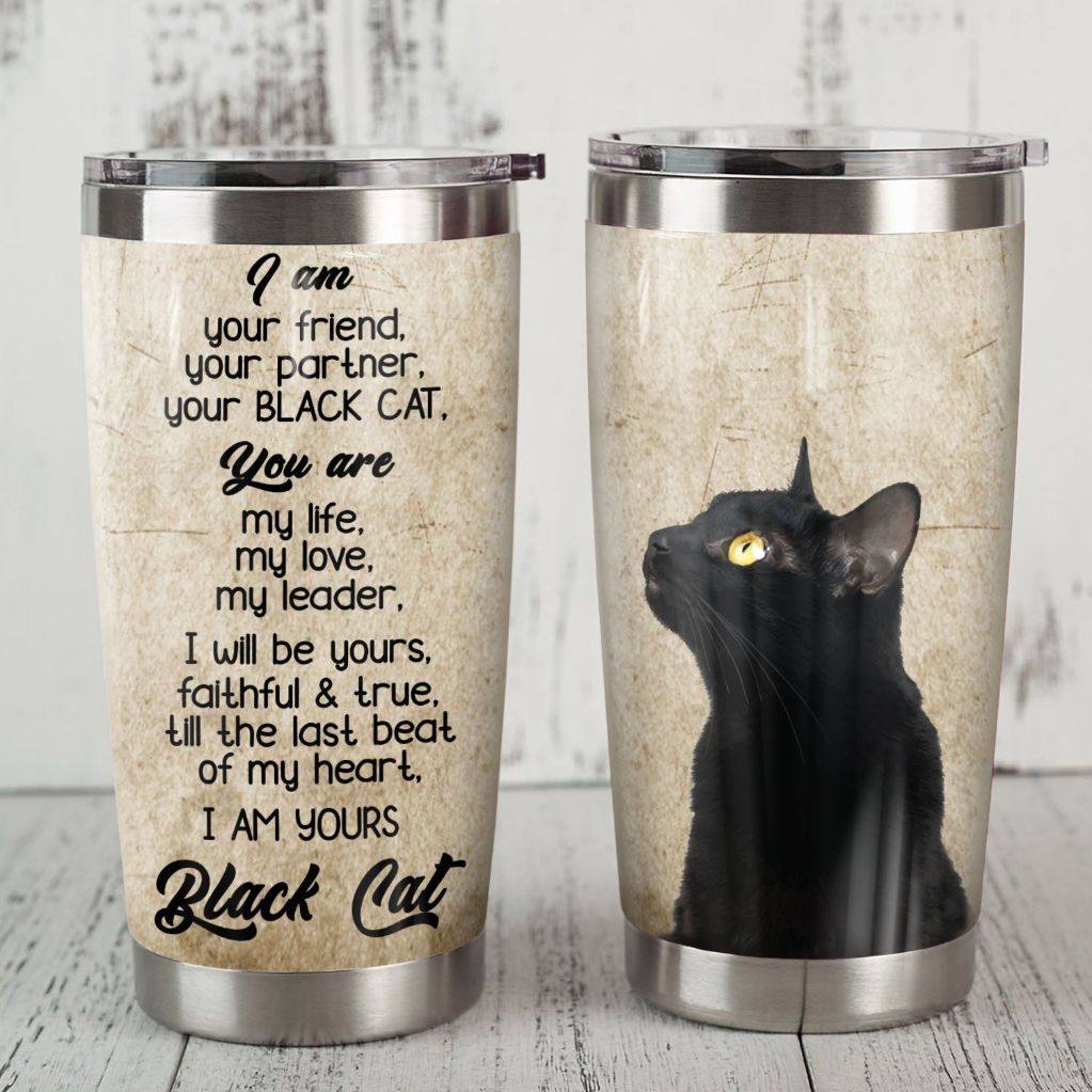 Black Cat My Friend Stainless Steel Cup Tumbler