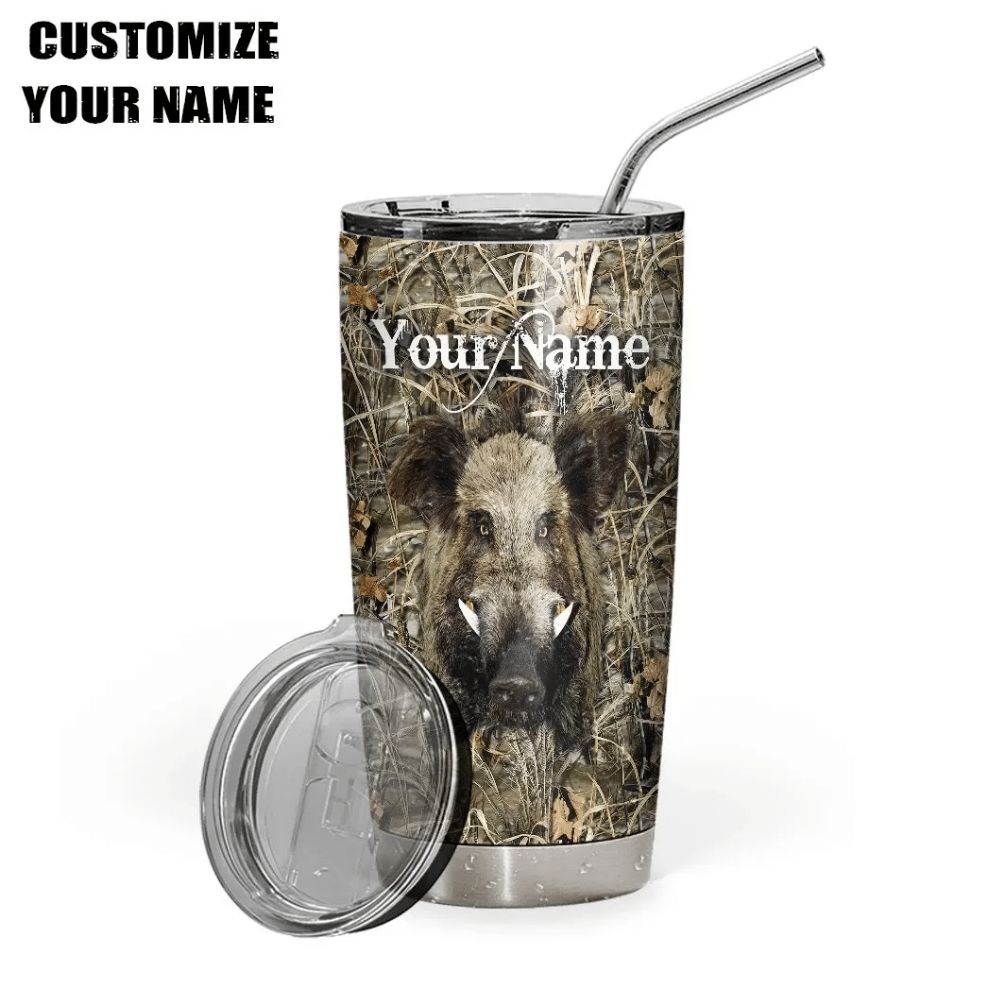 Boar Hunting Custom Name Design Vacuum Insulated Tumbler