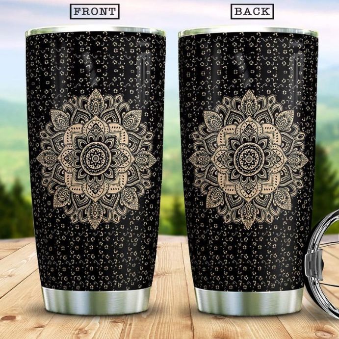 Bohemian Mandala Hippie Stainless Steel Cup Tumbler