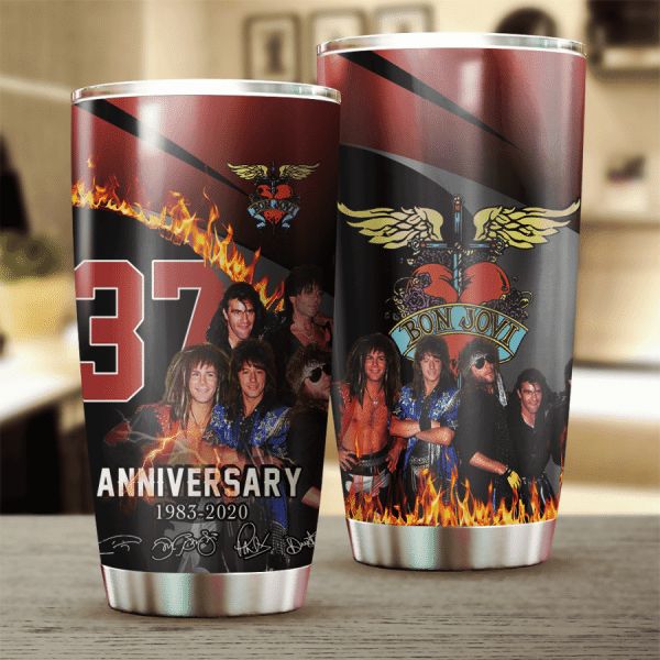 Bon Jovi 37th Anniversary 1983 2020 Design Tumbler