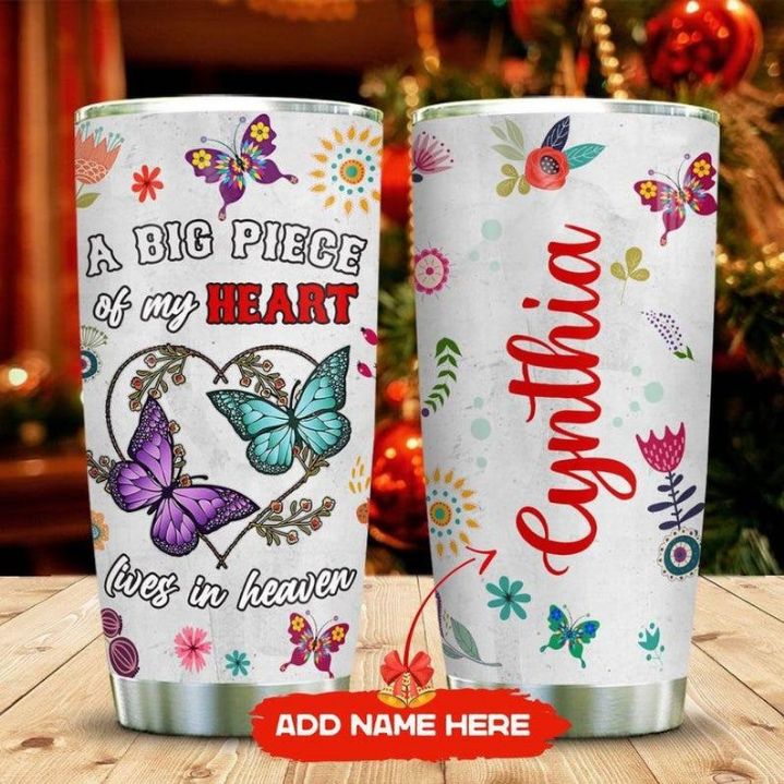 Butterfly My Heart In Heaven Personalized Tumbler