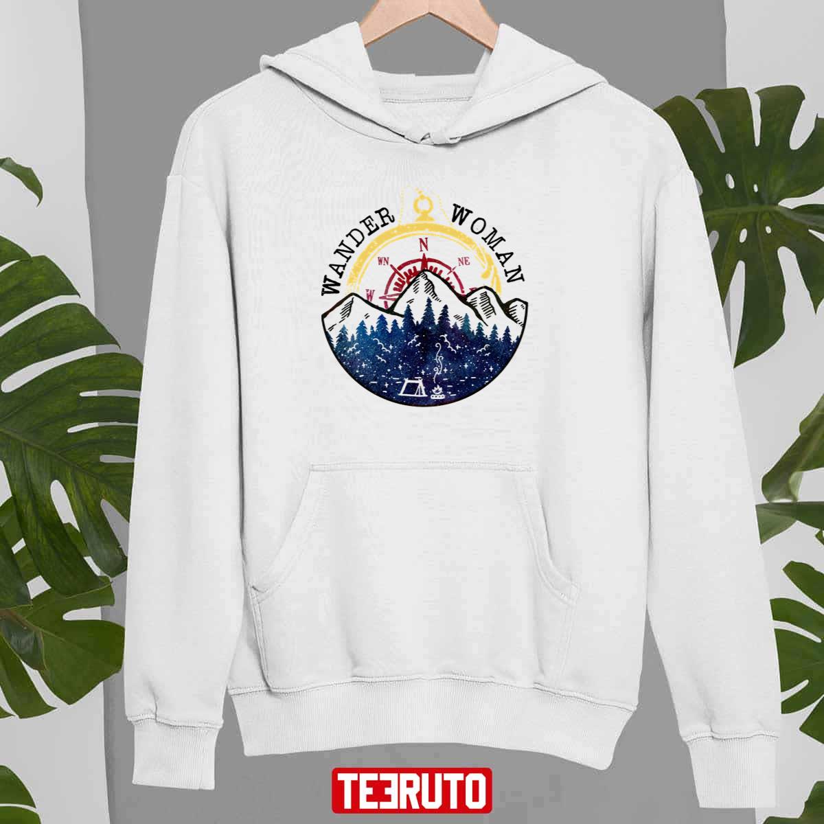 Camping Wander Woman Hiking Vintage Unisex Hoodie