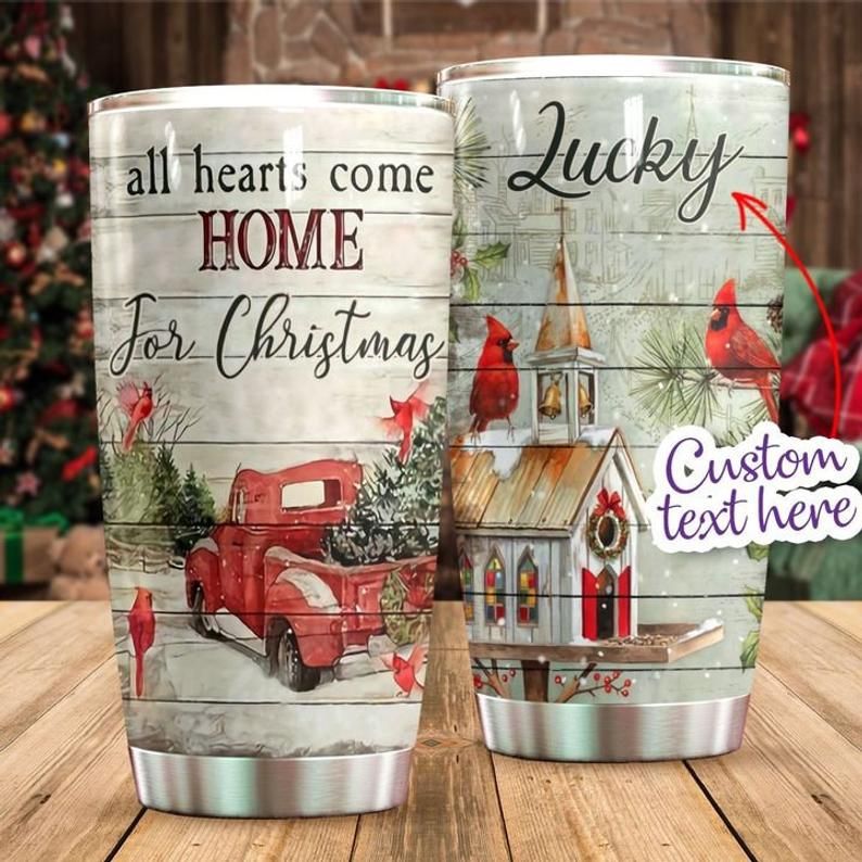 Cardinal All Hearts Come Home Custom Texe Here Tumbler