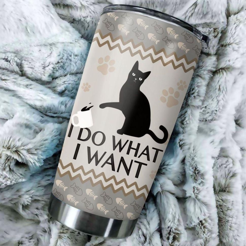 Cat I Do What I Want Stainless Steel Cup Tumbler