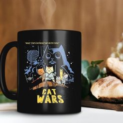 Cat Wars May The Catmint Be With You Mug Star Wars Movie Lover Mug Cat Wars Mug Cat Lover Premium Sublime Ceramic Coffee Mug Black