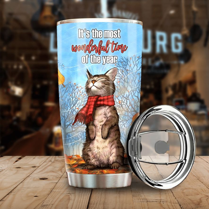 Cat Winter Its The Most Wonderful Time Of The Year Tumbler