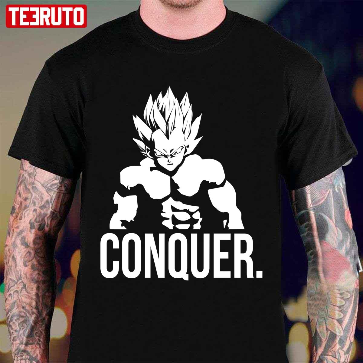 Conquer Bodybuilding Vegeta Motivational Unisex T-Shirt