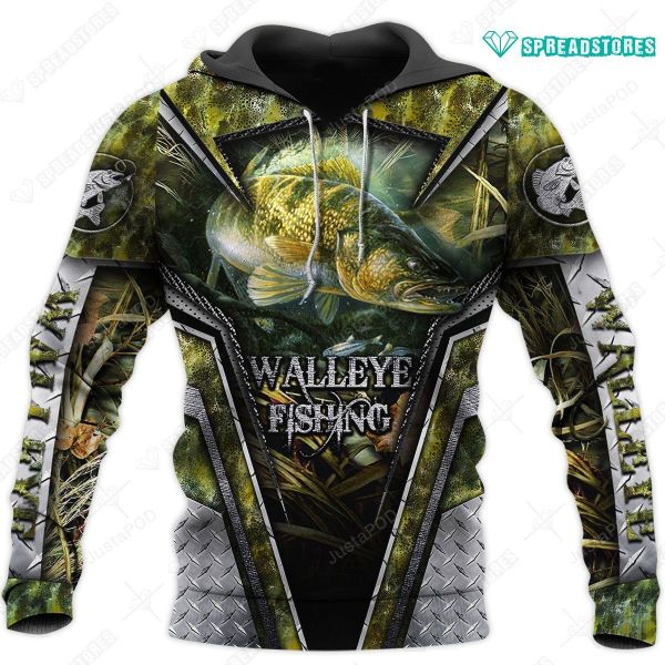 Cool Walleye Fishing Camo 3d Hoodie